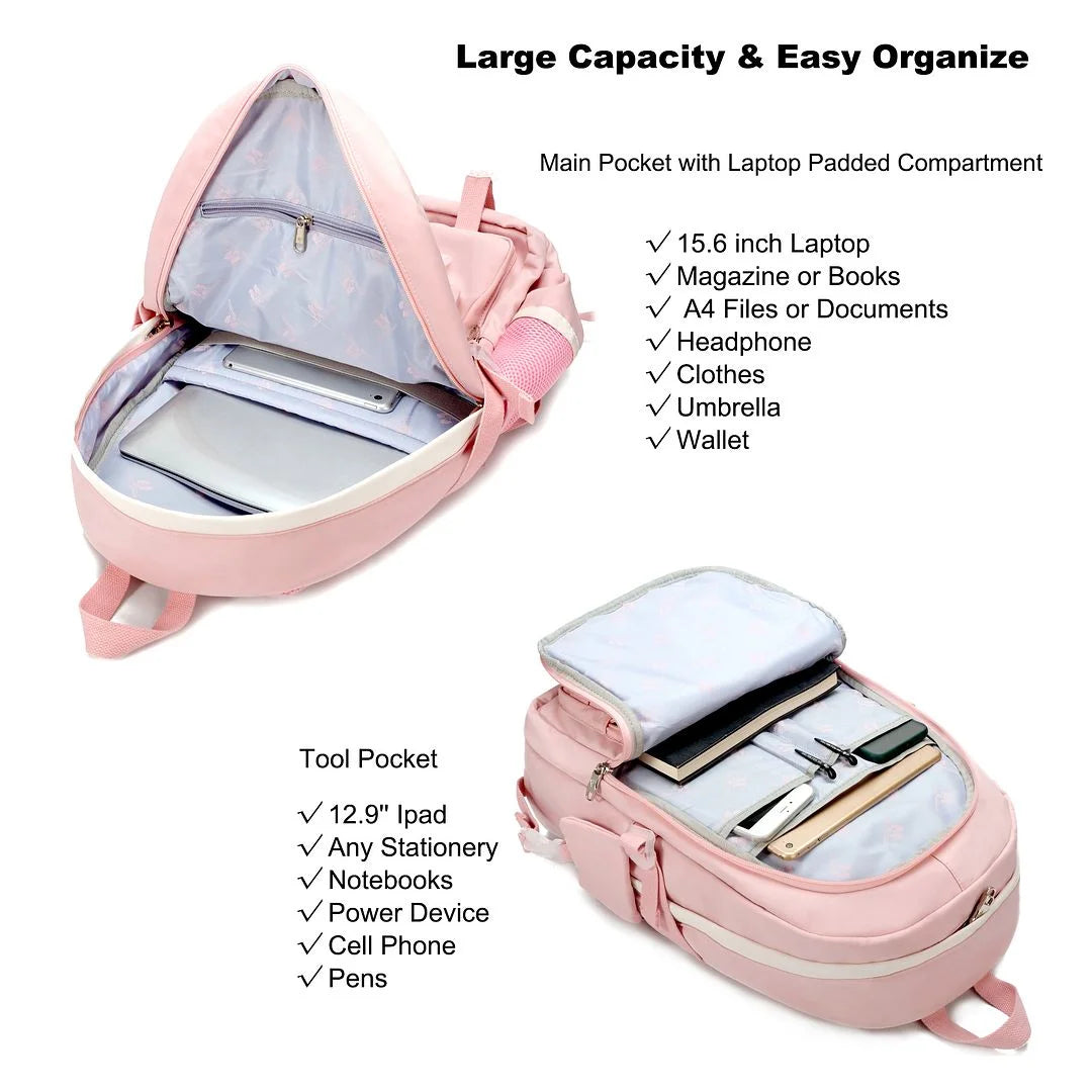 Pink 16 Inch Laptop Backpack U9891