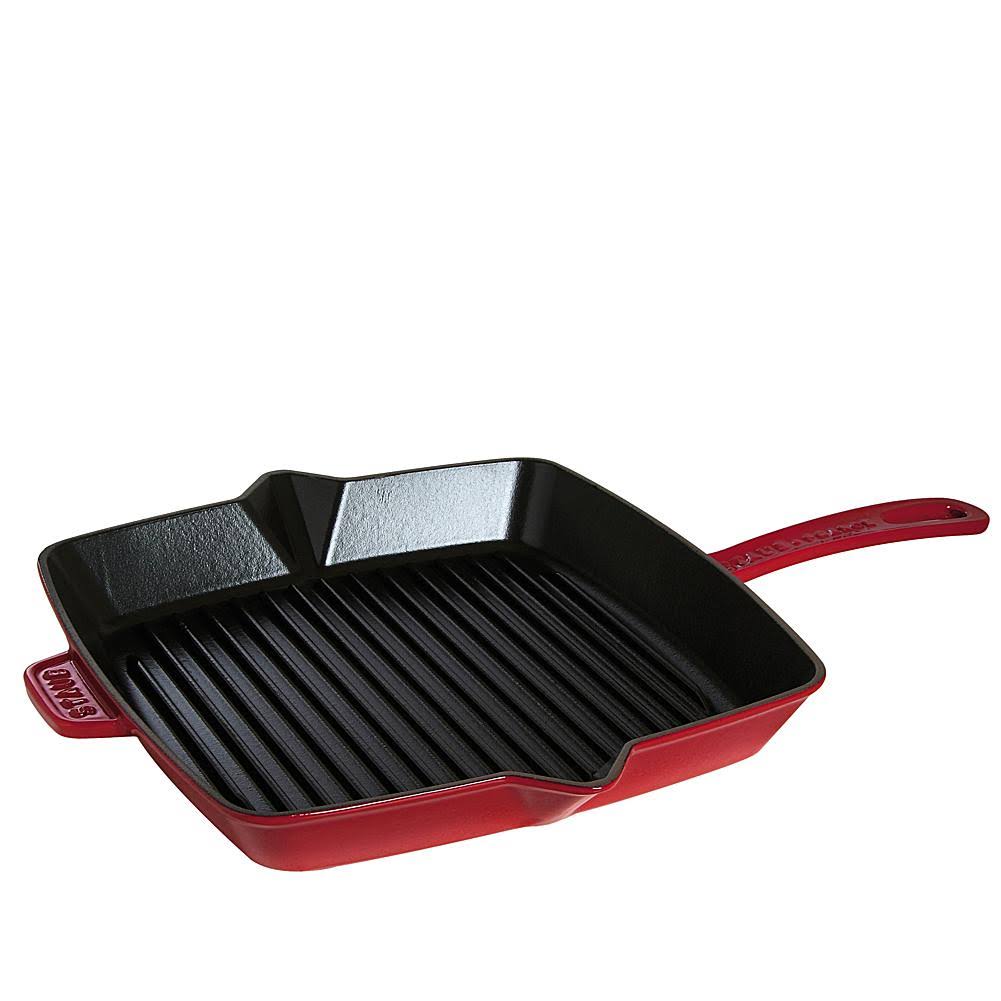 Cast Iron Square Grill Pan, 10-in, Grenadine F494140
