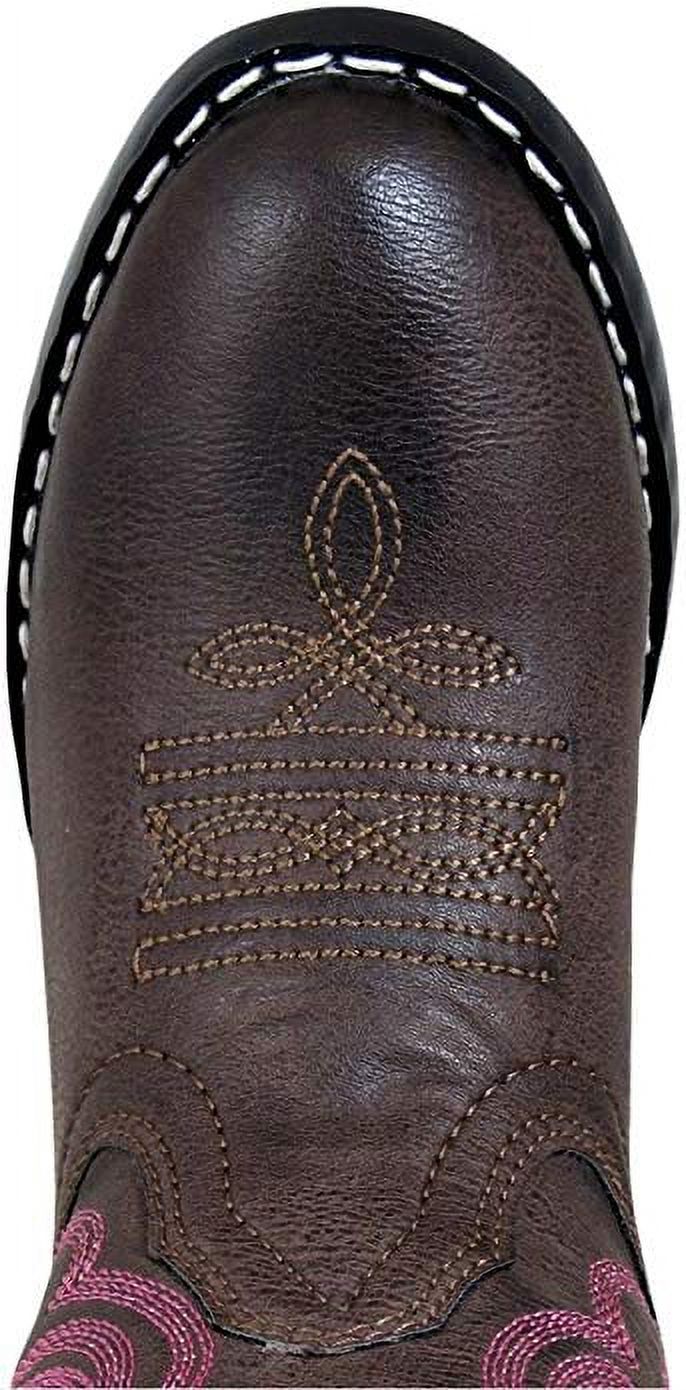 Brown with Pink Stitch Western Cowboy Boots I449079