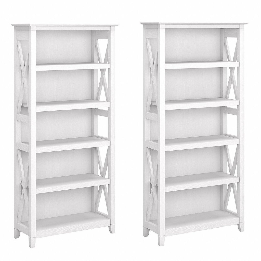 5 Shelf Bookcase Set in Pure White Oak I295325