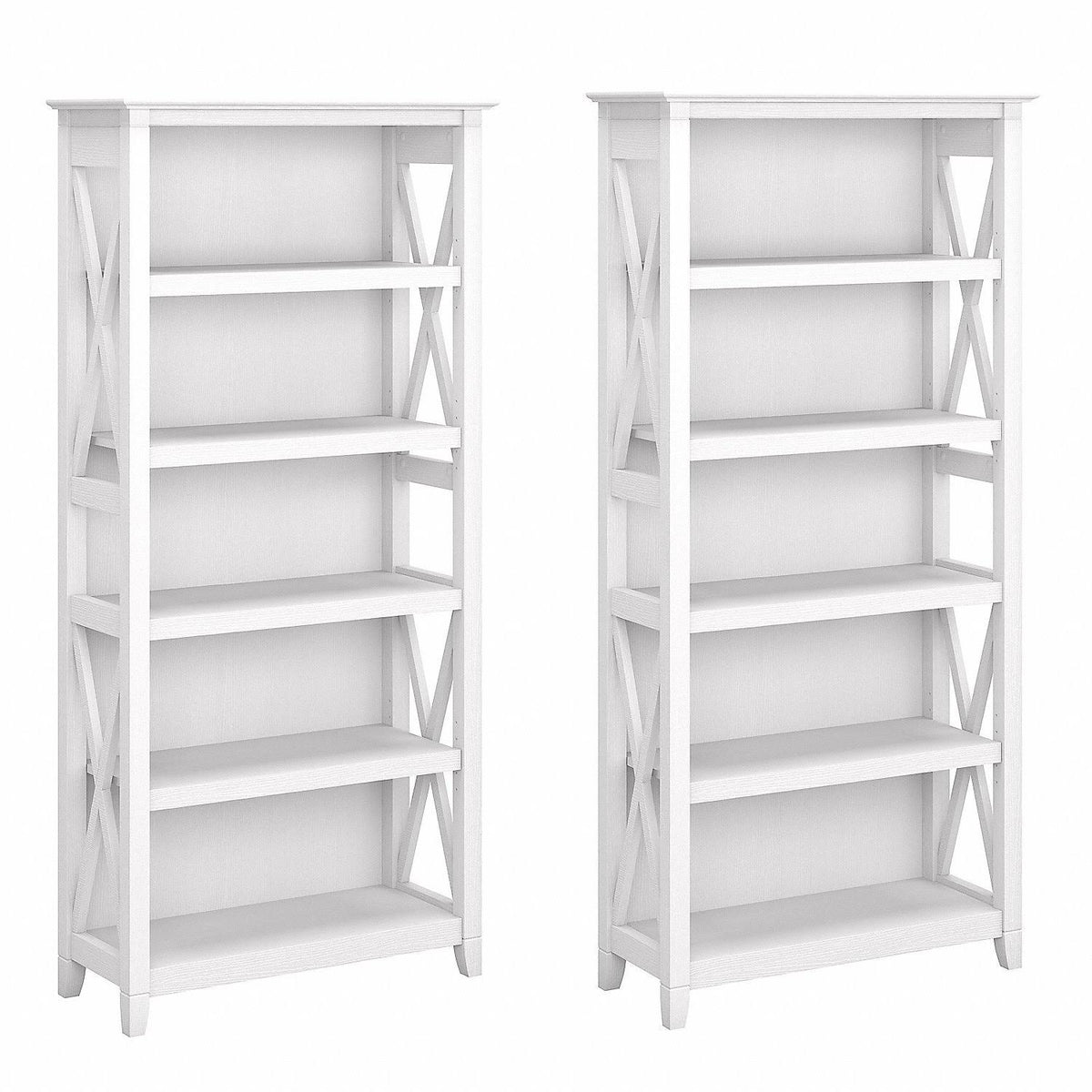 5 Shelf Bookcase Set in Pure White Oak I295325