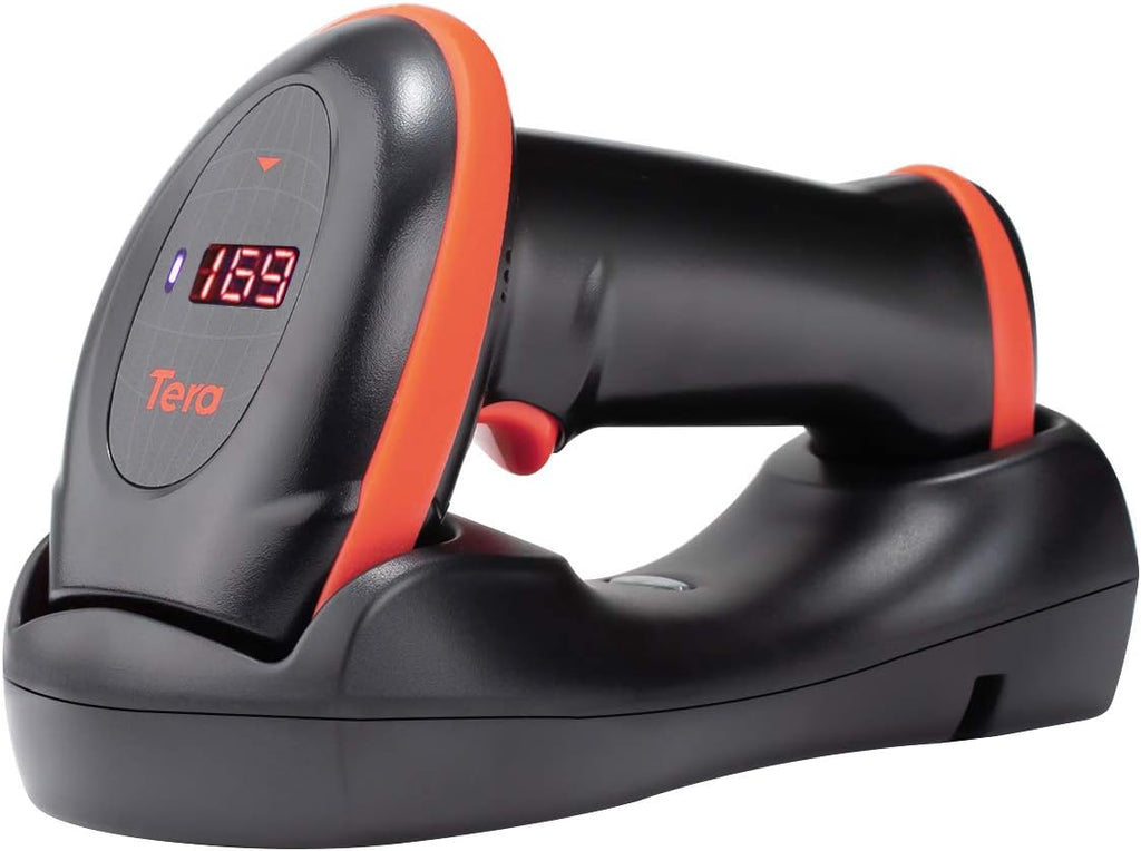 Wireless 1D 2D QR Barcode Scanner with Cradle Display Counting Screen Handheld Image Bar Code Reader A868