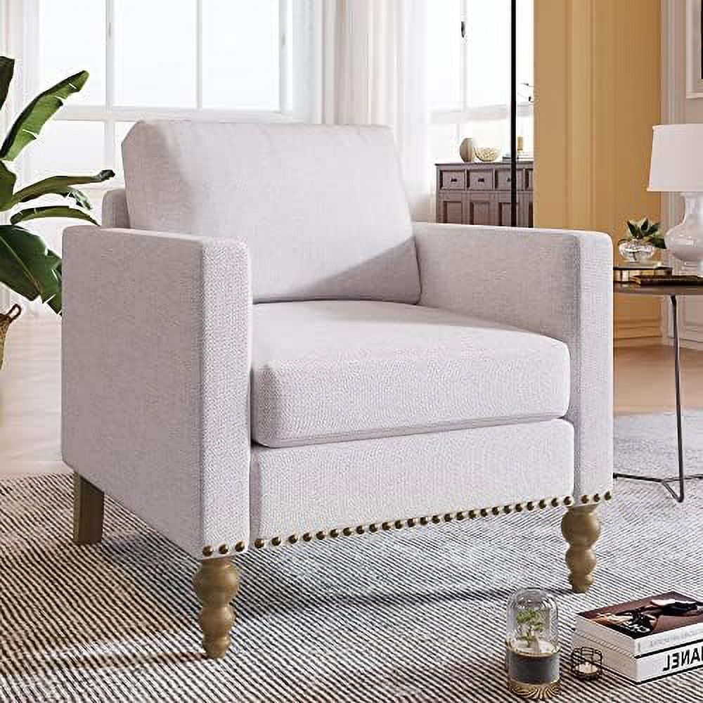 Blue Linen Tufted Recliner Single Sofa K4456