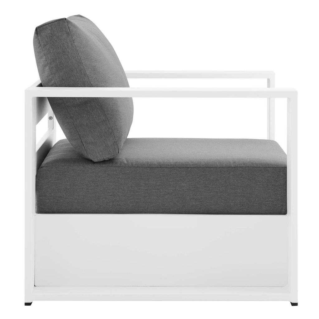 White Powder-Coated Aluminum Armchair E9552