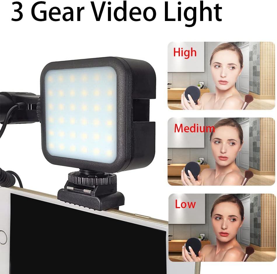 Vlogging Kit with Microphone, Remote Control, Fill-in Light, 15-50" Extendable Tripod Stand, Pack of 2 R28991