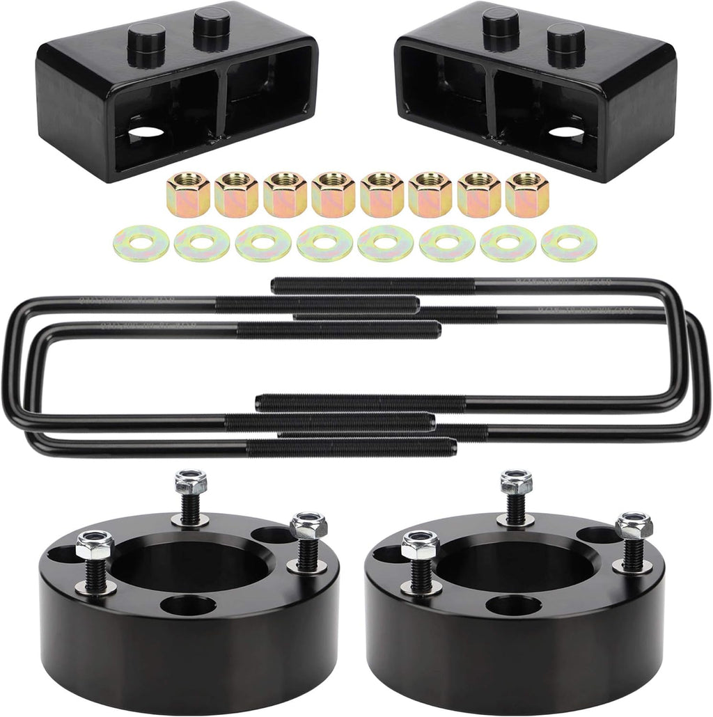3" Rear Leveling Lift Block Kits Square U-Bolts Pickup Pack of 2 C2665