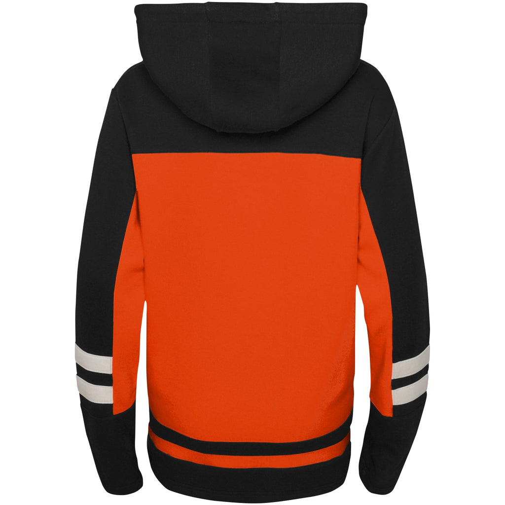 Orange Lace-Up V-Neck Pullover Hoodie O408198