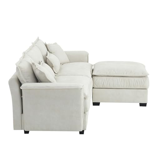 Dark Grey L Shape Sectional Sofa with Ottoman K35602