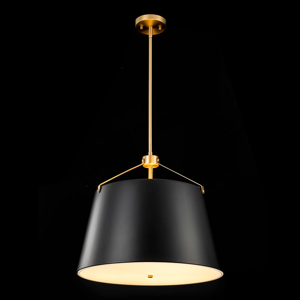 3-Light Dimmable Aluminum Drum Pendant Q7068