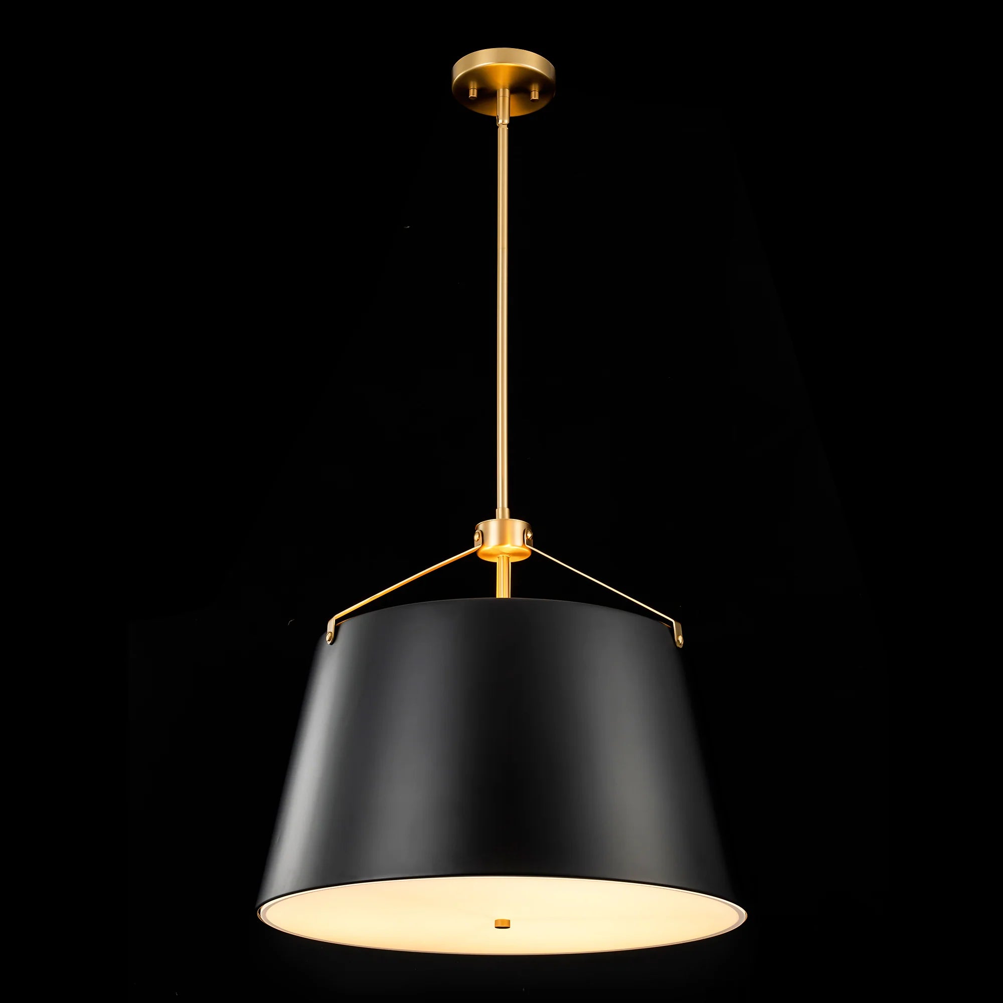 3-Light Dimmable Aluminum Drum Pendant Q7068