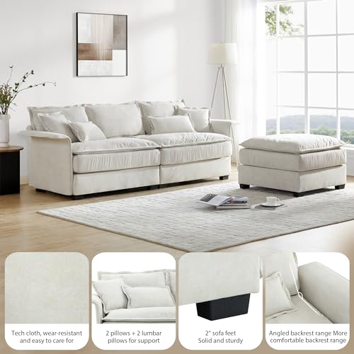 Dark Grey L Shape Sectional Sofa with Ottoman K35602