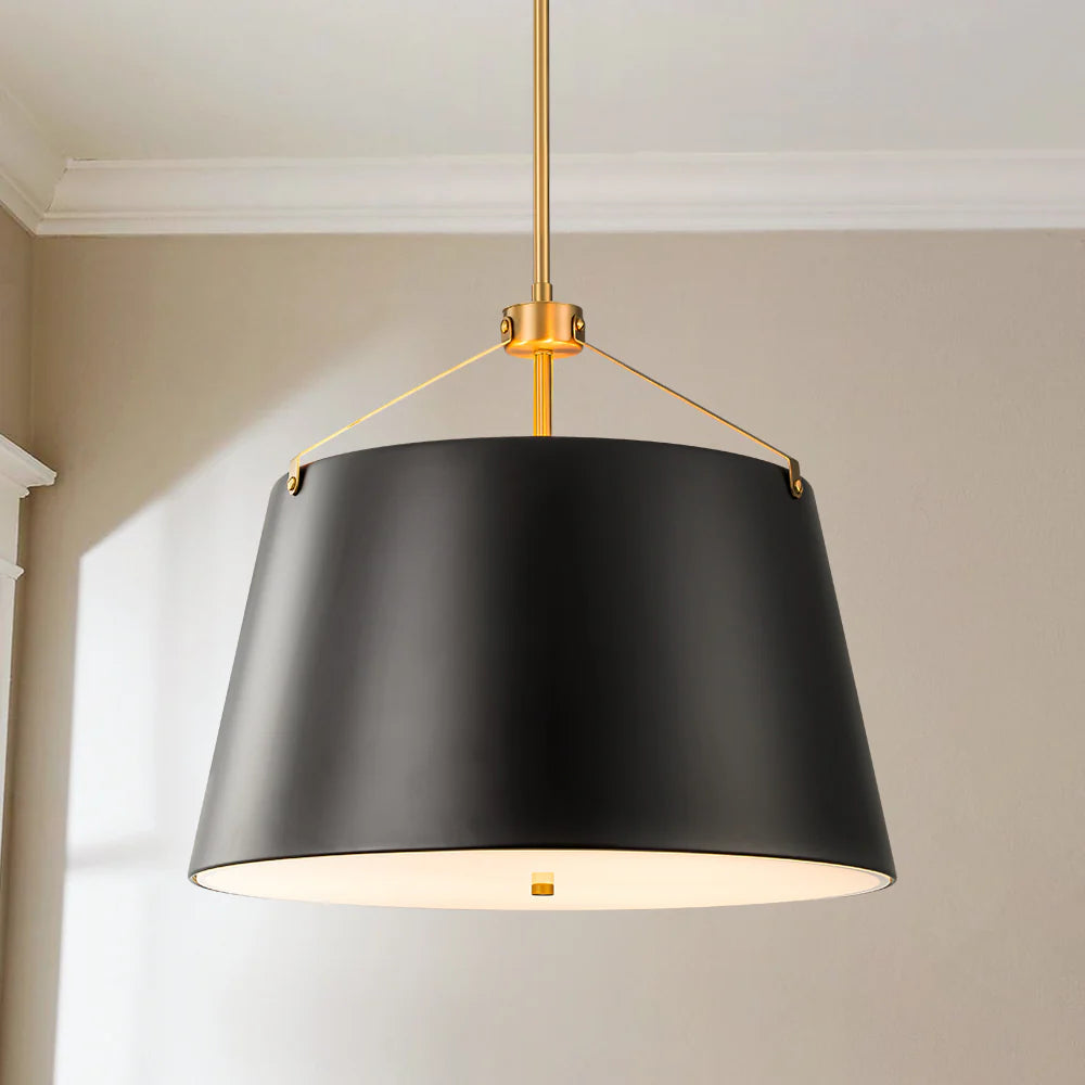 3-Light Dimmable Aluminum Drum Pendant Q7068