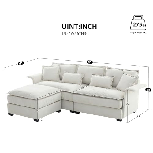 Dark Grey L Shape Sectional Sofa with Ottoman K35602