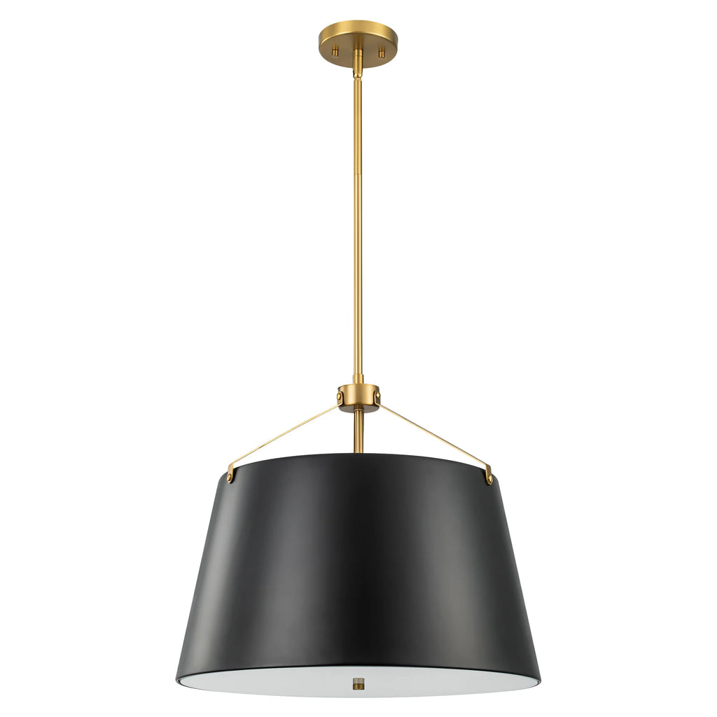 3-Light Dimmable Aluminum Drum Pendant Q7068