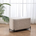 Tan Solid Faux Leather Decorative Bench W1283