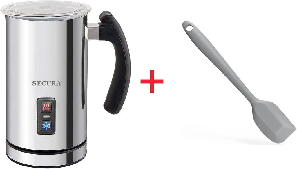 Stainless Steel Electric Milk Frother with Silicone Spatula, Pack of 2 W96672