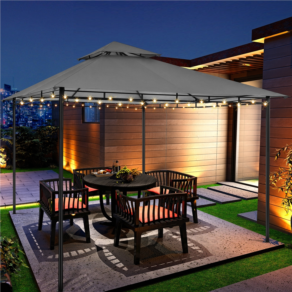 11×11 ft Outdoor Patio Gazebo Tent, Dark Gray M9139