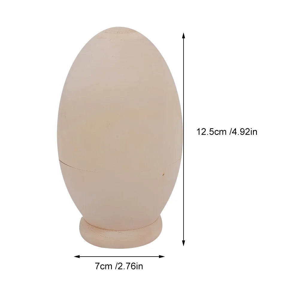 Unpainted Wooden Matryoshka Stacking Dolls Nesting Eggs R7813