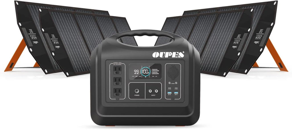 1800W Portable Power Station 1488Wh with 400W Panels, LiFePO4 Battery Backup A3172