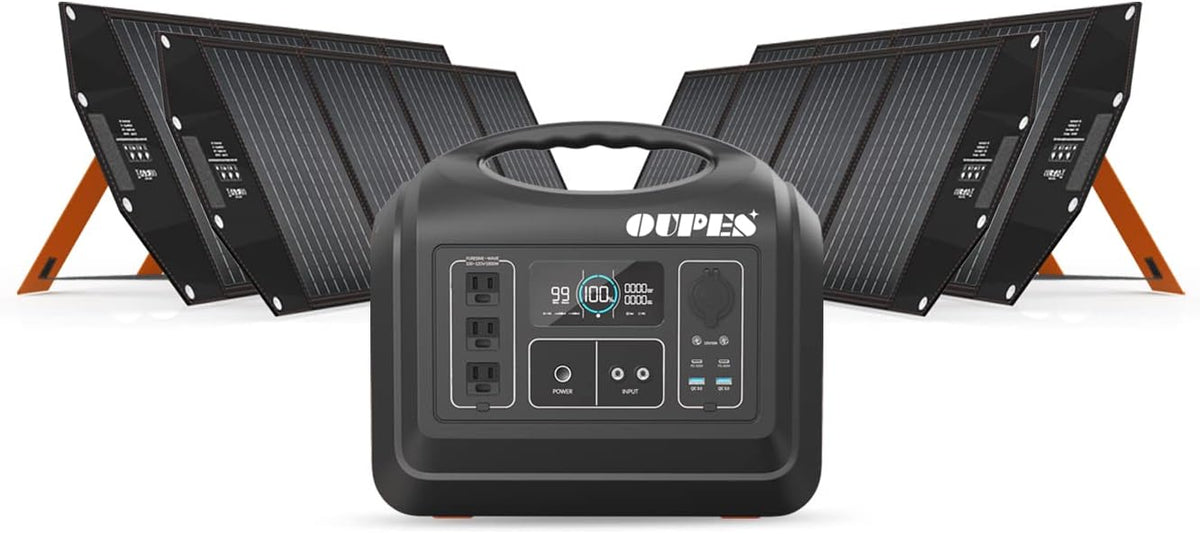 1800W Portable Power Station 1488Wh with 400W Panels, LiFePO4 Battery Backup A3172