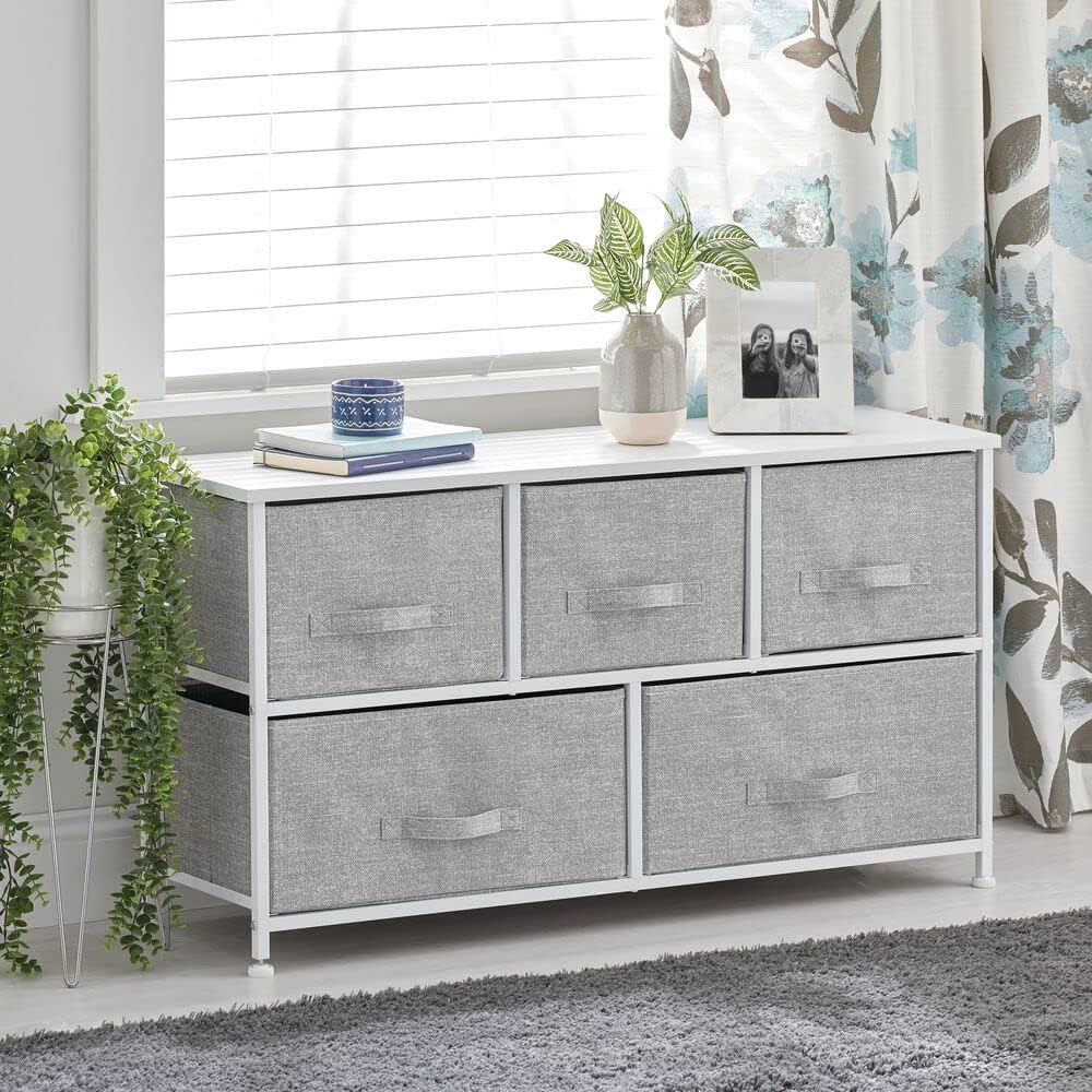 Gray 5 Drawer Fabric Dresser D964284
