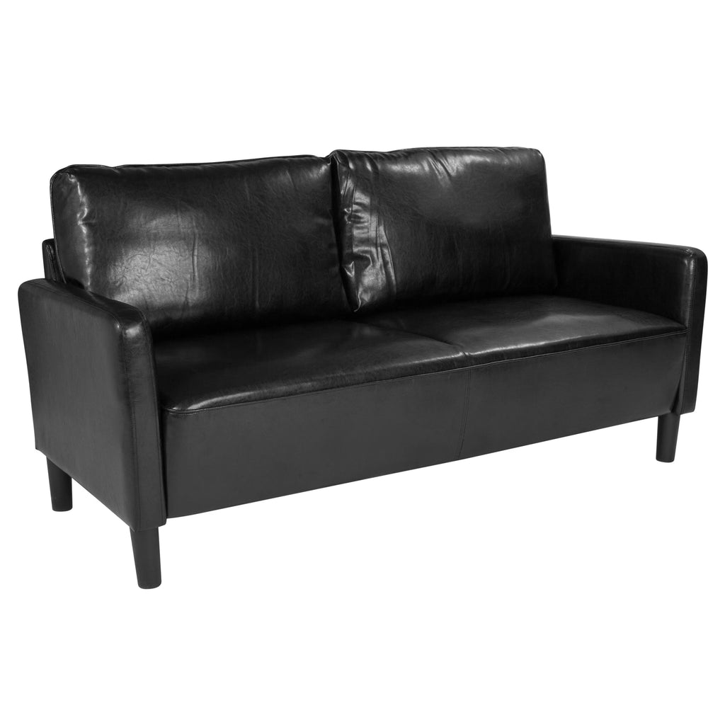 Black LeatherSoft Upholstered Sofa R32922