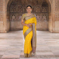 Yellow Banarasi Katan Silk Sari C905