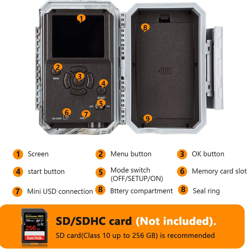 Wireless WiFi Trail Camera 24MP 1296P Night Vision Waterproof N17688