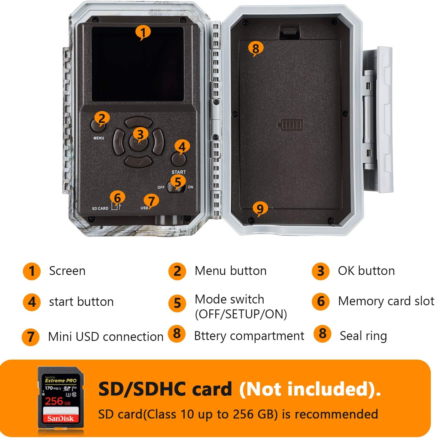 Wireless WiFi Trail Camera 24MP 1296P Night Vision Waterproof N17688