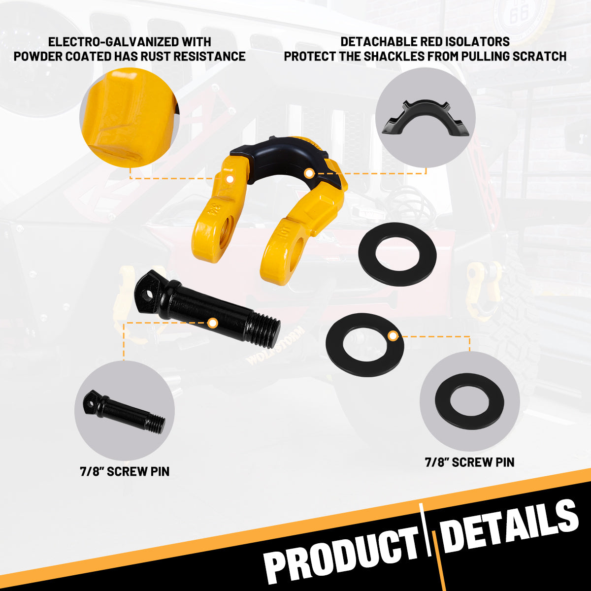4"x 30FT Tow Strap Recovery Kit with 3/4" D-Ring Shackles and Bag G425