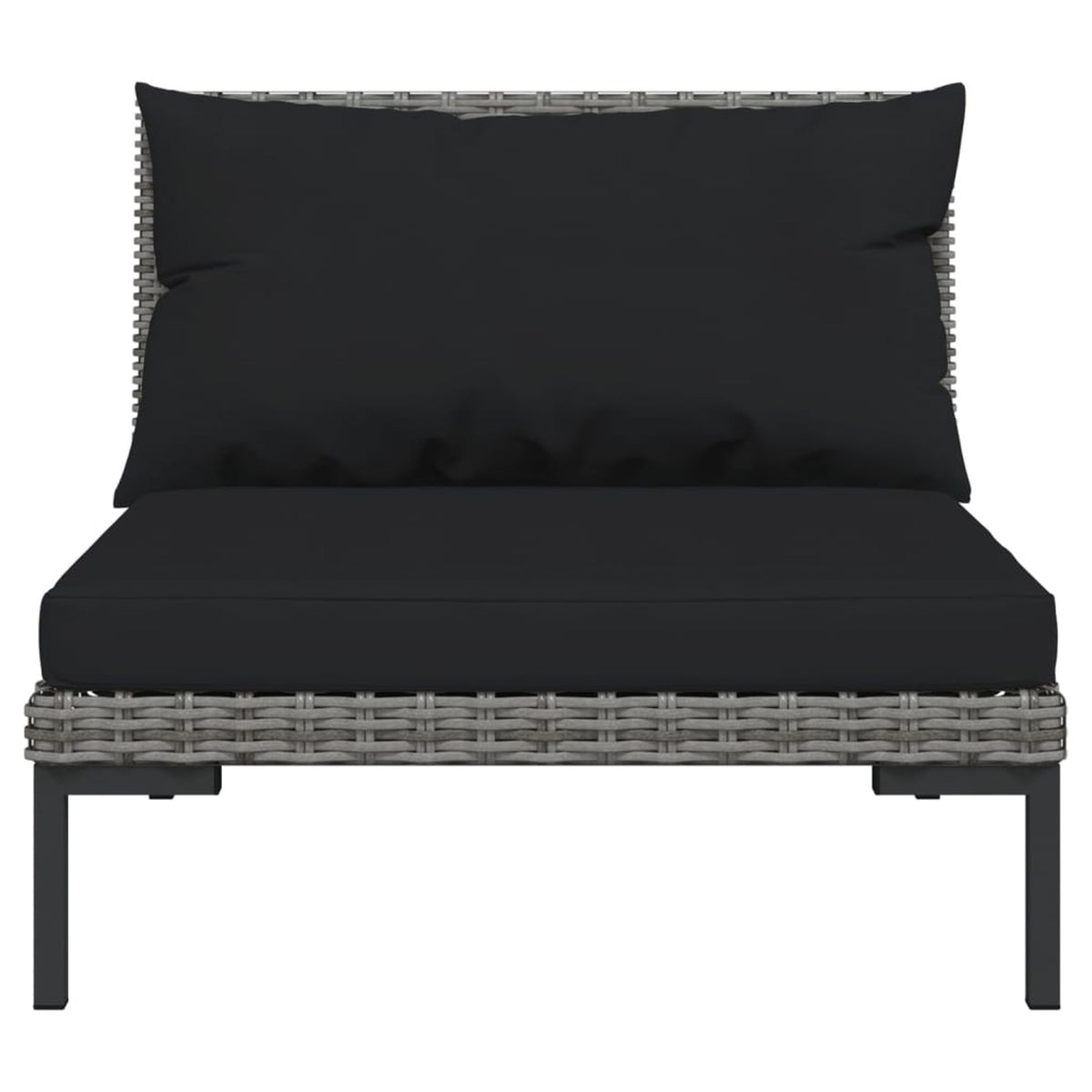 10 Piece Poly Rattan Dark Gray Patio Sectional Sofa Set with Cushions Y136824
