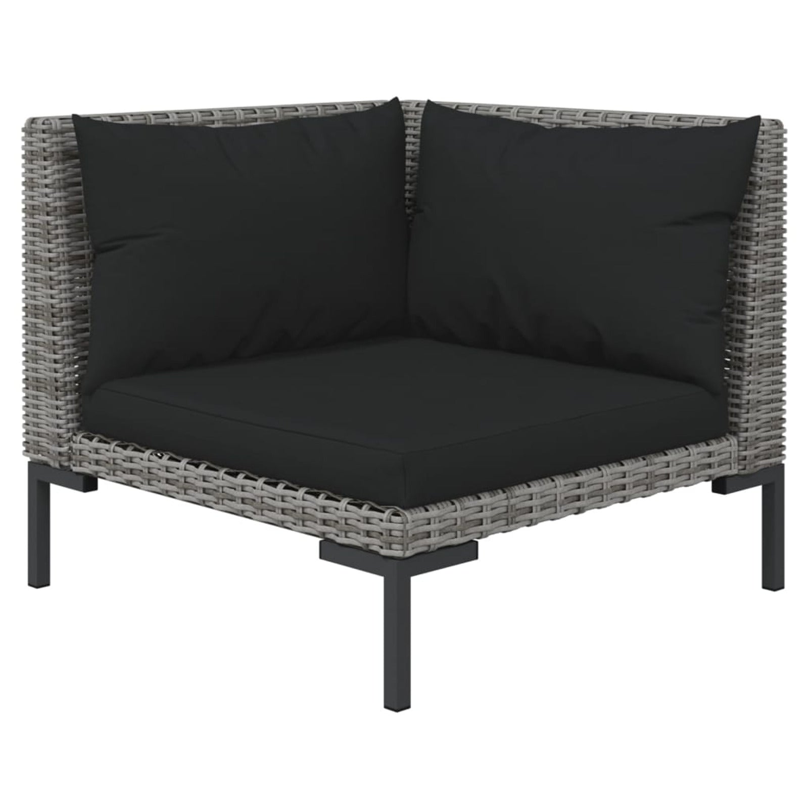 10 Piece Poly Rattan Dark Gray Patio Sectional Sofa Set with Cushions Y136824