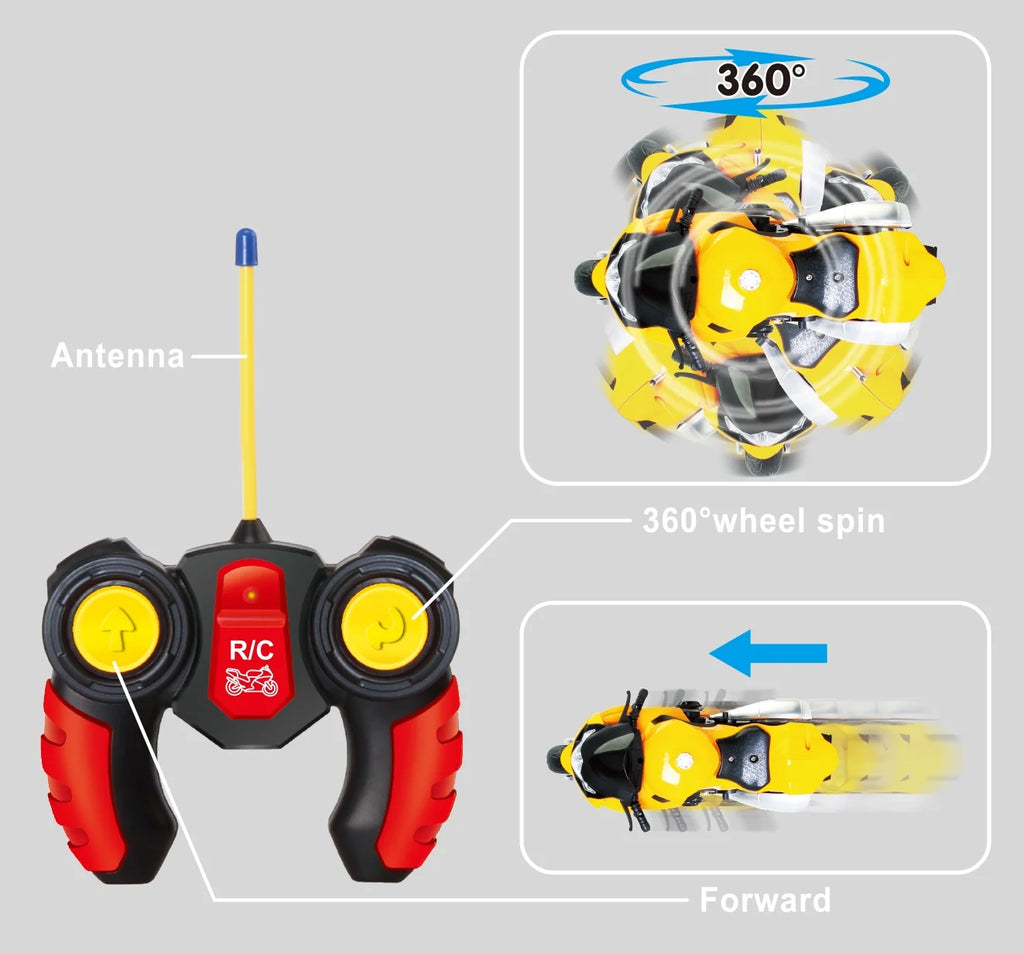 Yellow RC Motocycle Remote Control Toy N6322