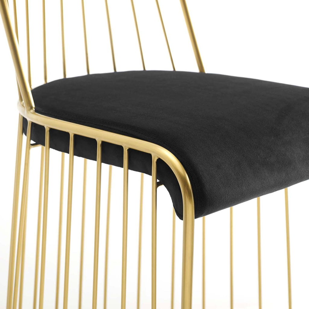 Gold Stainless Steel Velvet Bar Stool L359