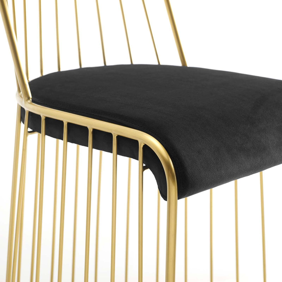 Gold Stainless Steel Velvet Bar Stool L359