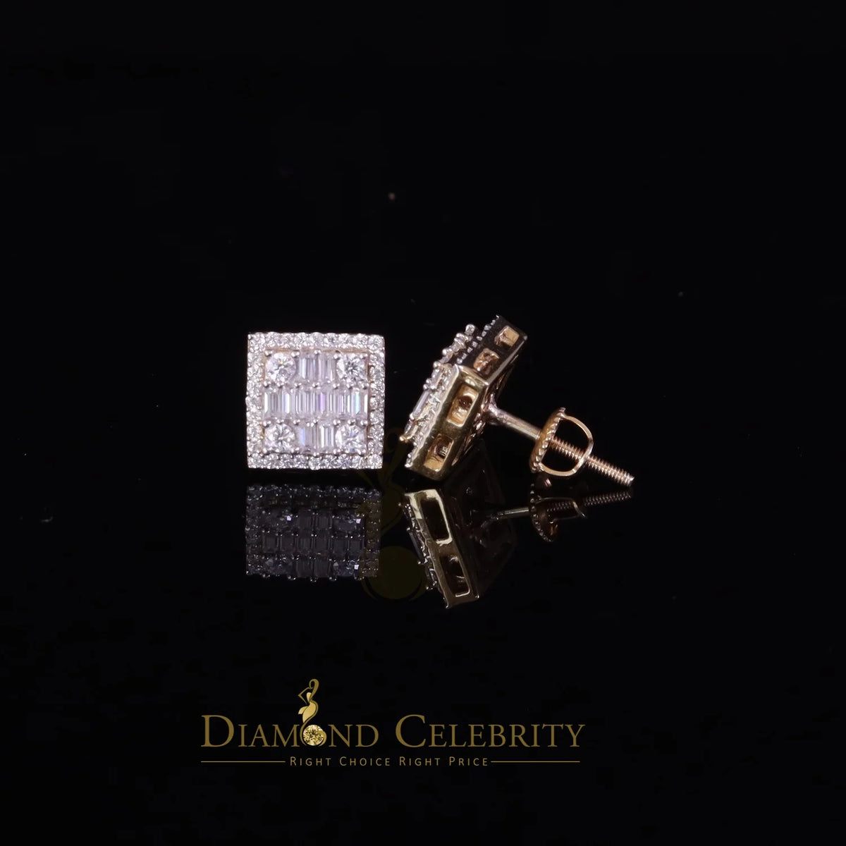 925 Silver Square Stud Earrings E84355