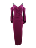 Embellished Cold-Shoulder Gown B722056