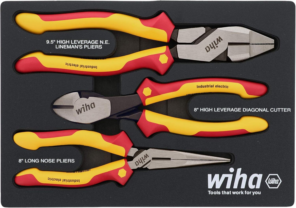 3 Piece Insulated Pliers and Cutters Tray Set L252303