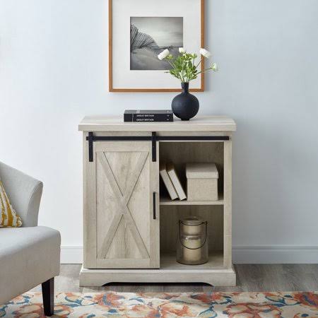 White Oak Sliding Barn Door Accent Cabinet C551475