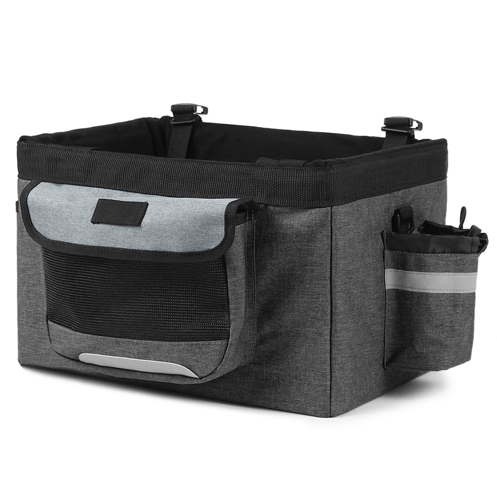 Foldable Front Basket Removable Bike Basket Dog Cat Carrier Camping Tote Bag T560064