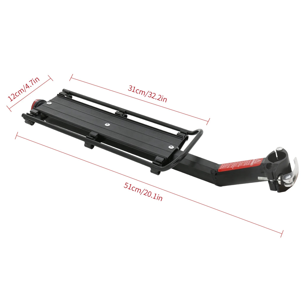 Rear Bike Rack Aluminium Alloy Luggage Carrier with Reflector S525