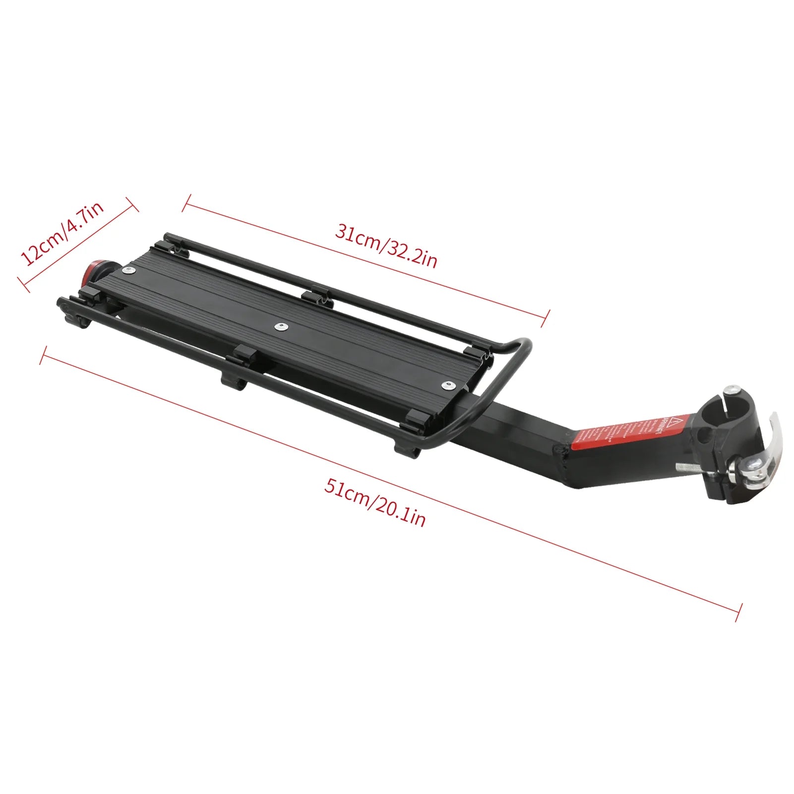 Rear Bike Rack Aluminium Alloy Luggage Carrier with Reflector S525