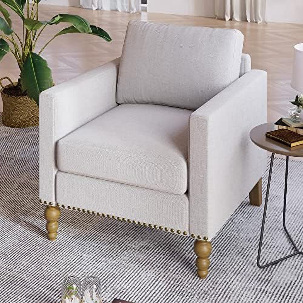 Blue Linen Tufted Recliner Single Sofa K4456