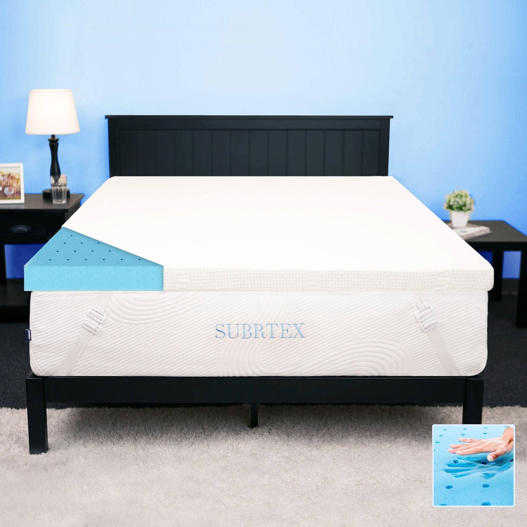Queen Gel-Infused Memory Foam Mattress Topper with Cover V808