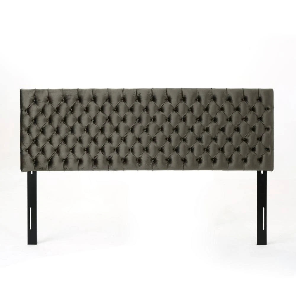 Tufted King/ Cal King Headboard in Gray and Black A5703