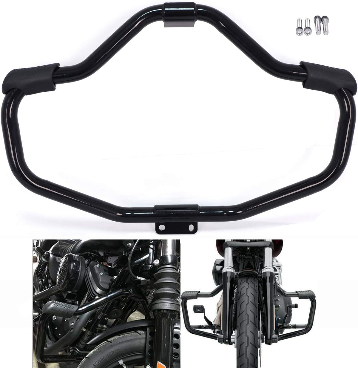 Glossy Black Front Engine Guard Crash Bar D84639