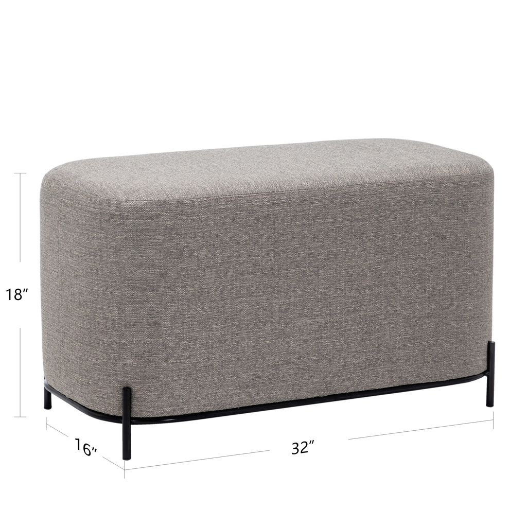 Tan Solid Faux Leather Decorative Bench W1283