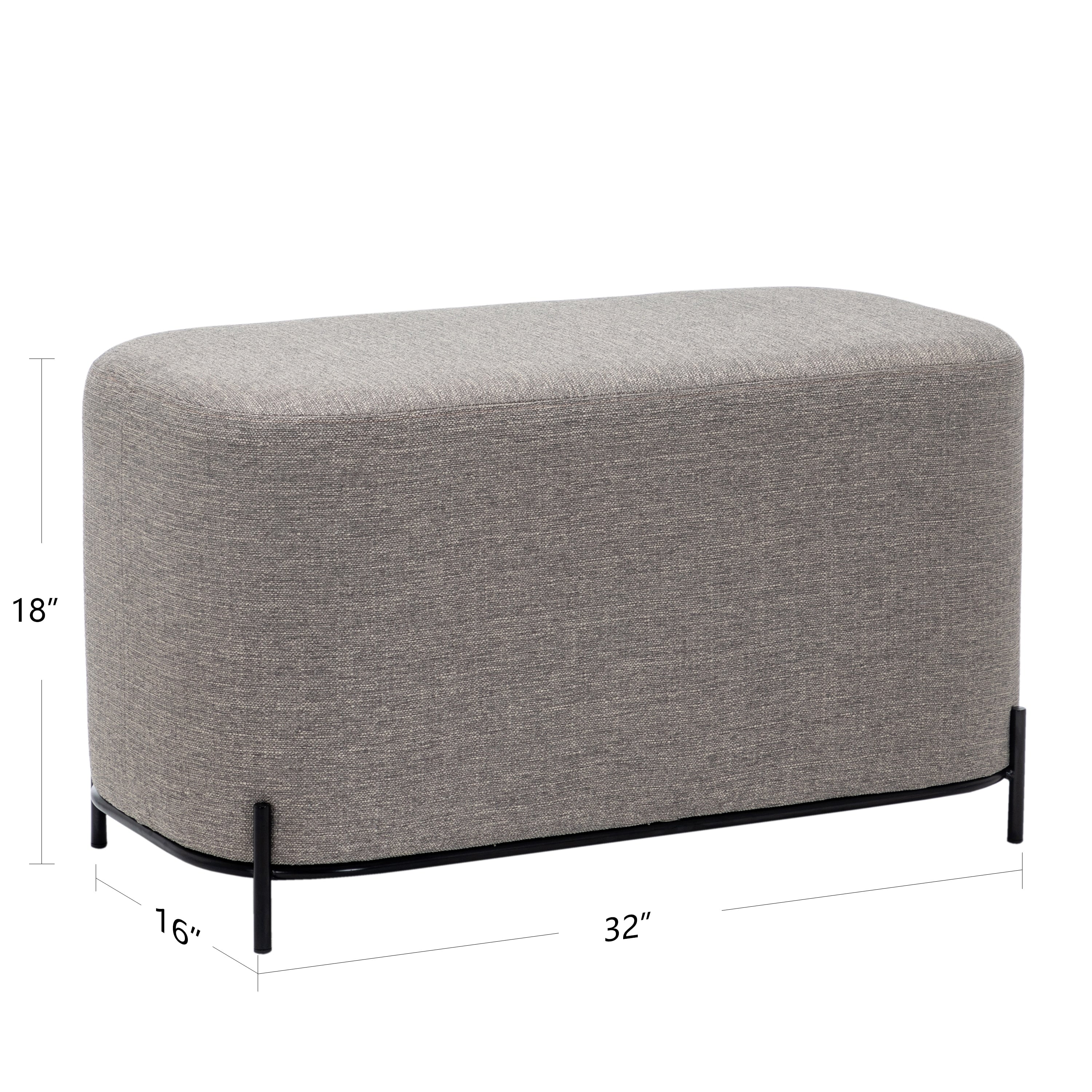 Tan Solid Faux Leather Decorative Bench W1283