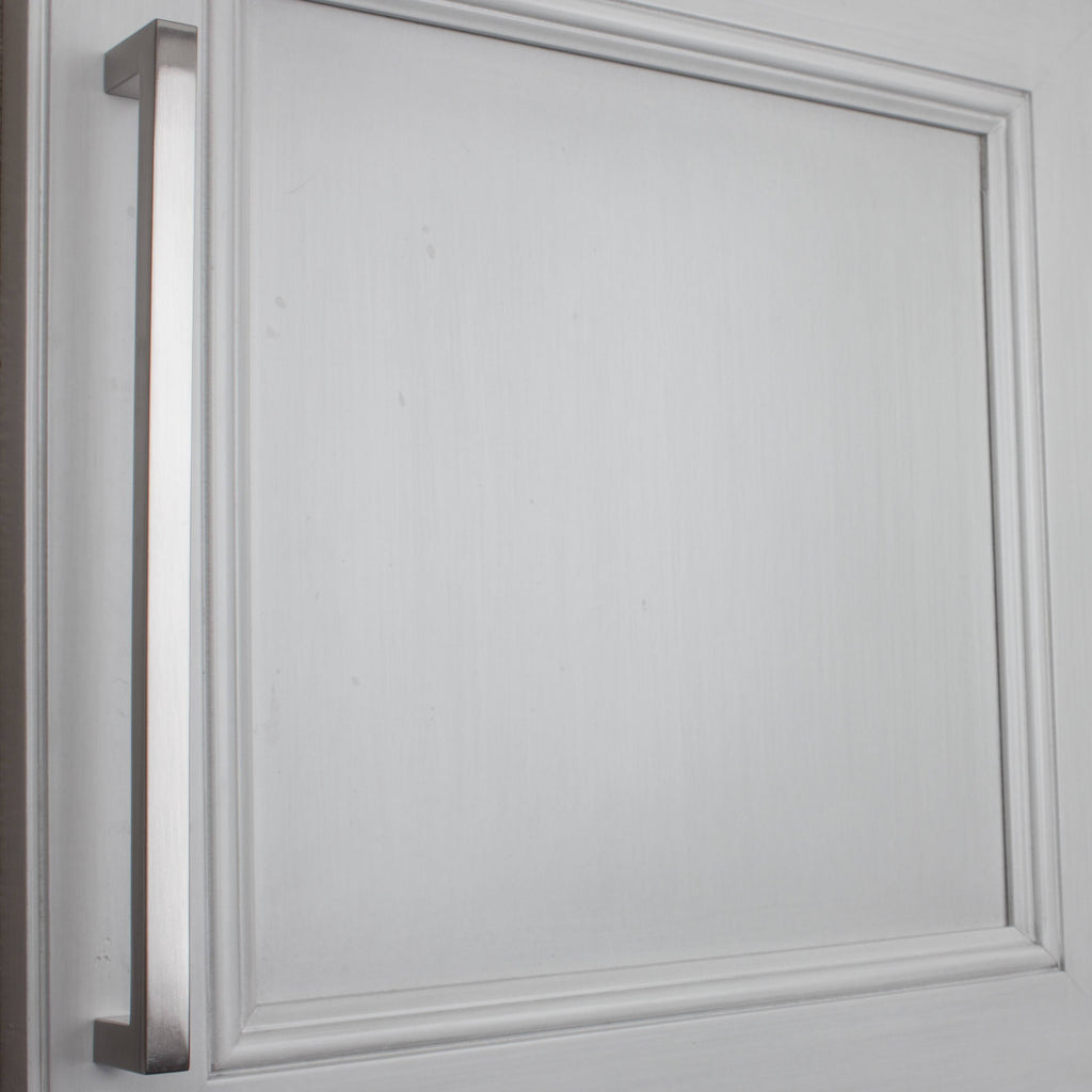 8.75-Inch Solid Square Cabinet Bar Pull Handle Satin Nickel - Pack of 25 Y4692