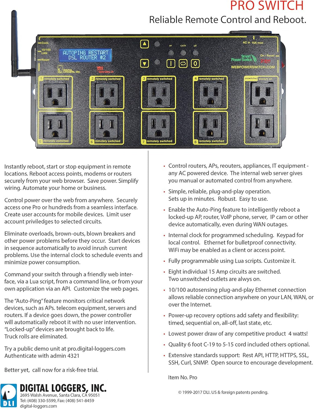 Web Power Switch Pro Model F82597